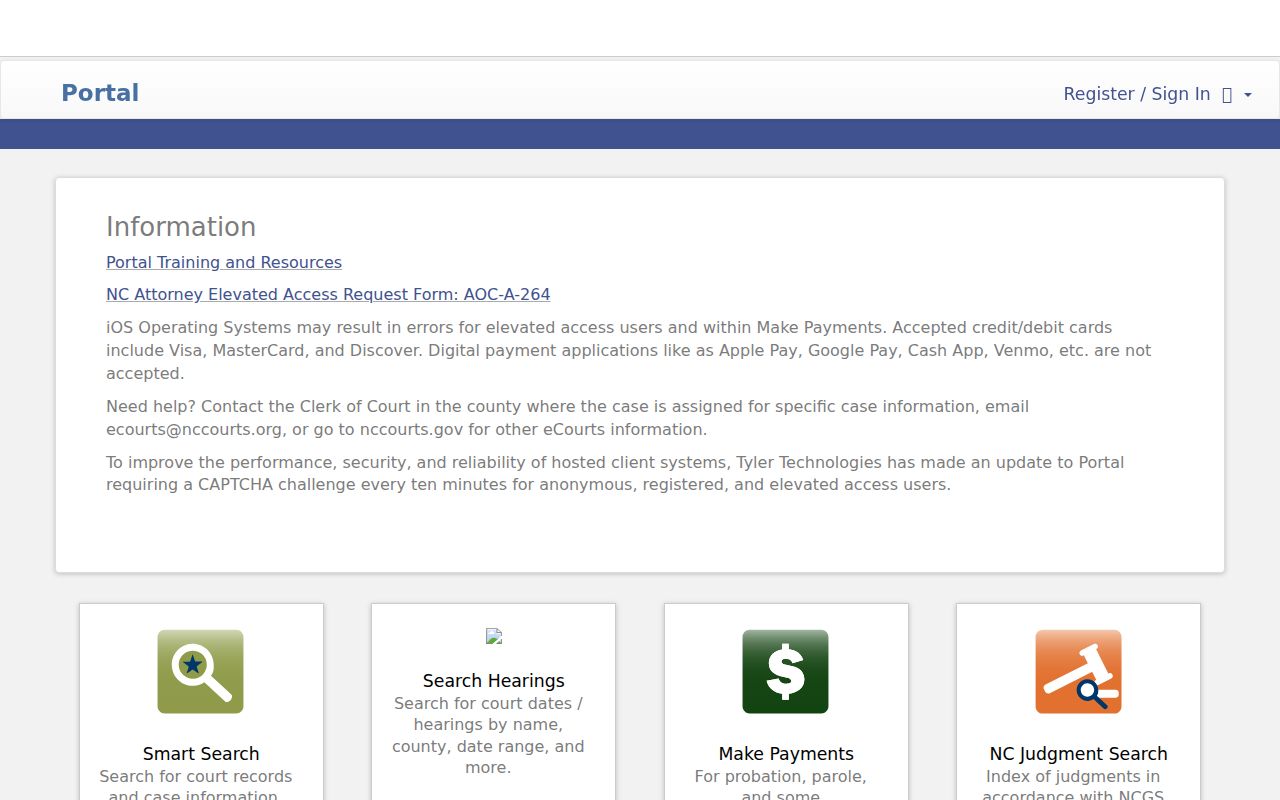 Washington County case lookup eCourts Portal screen
