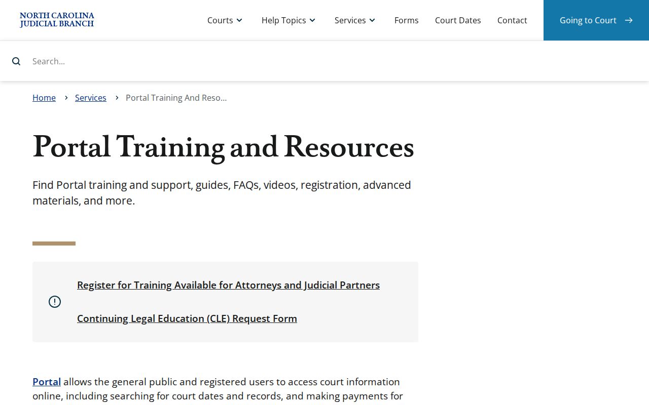 Washington County case lookup official Portal training resources