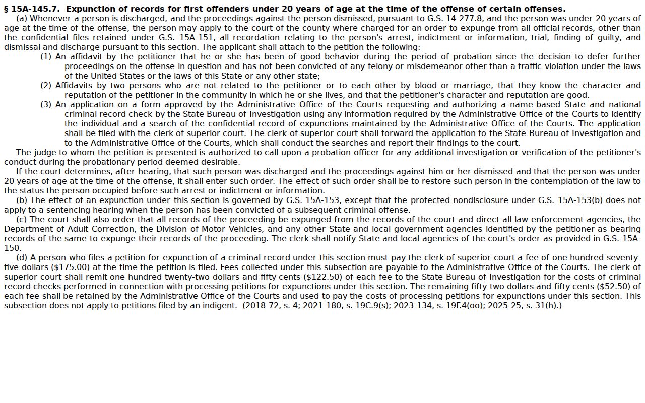 Washington County criminal docket public access and expunction statute