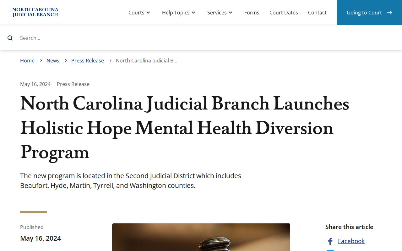Washington County criminal docket District 2 Holistic Hope program announcement