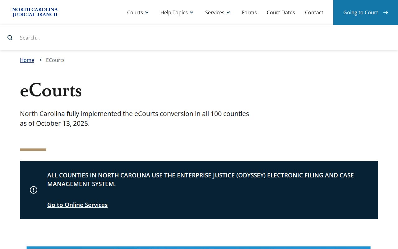 Washington County court docket North Carolina eCourts overview