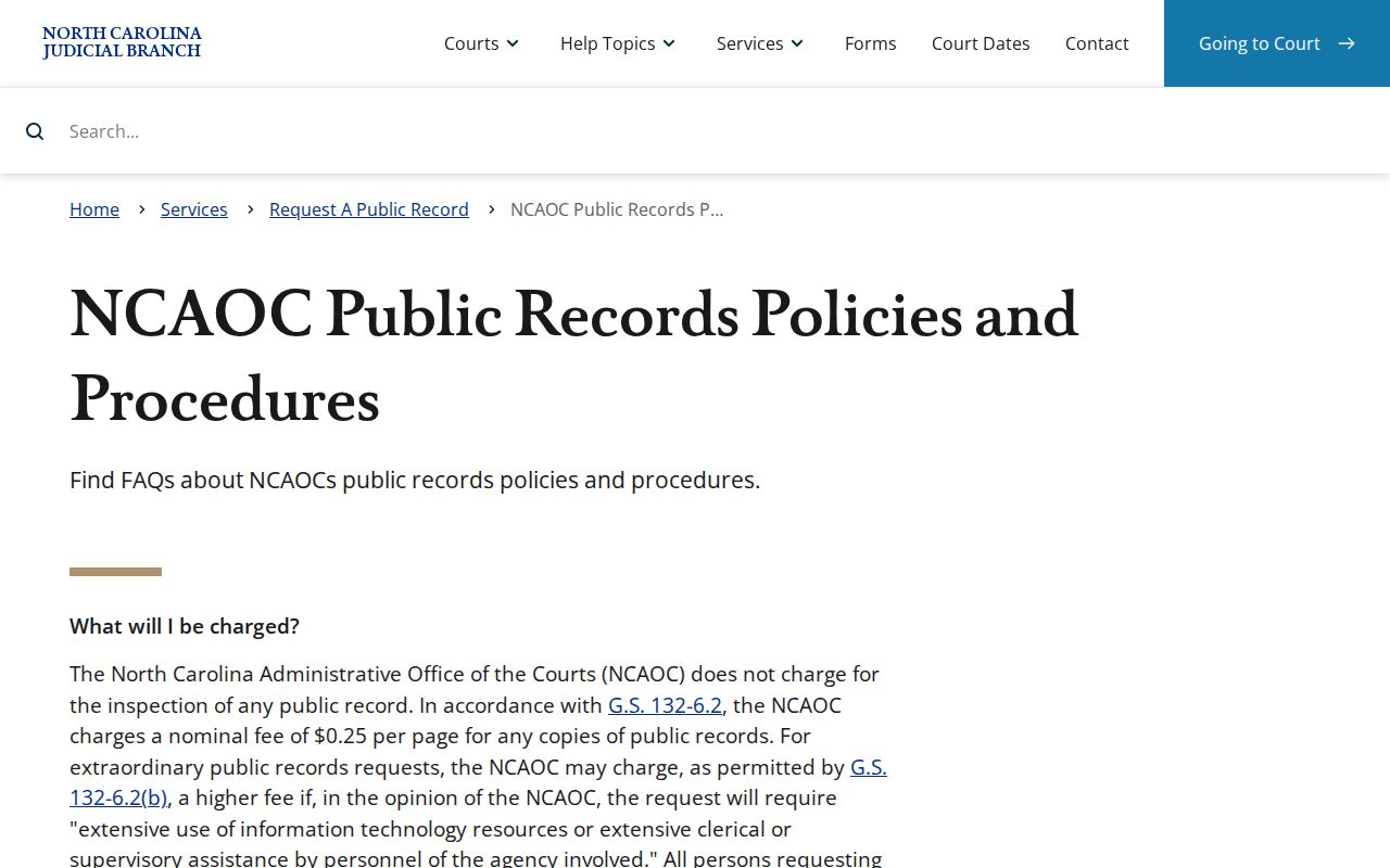 Roper court docket NCAOC public records policy context